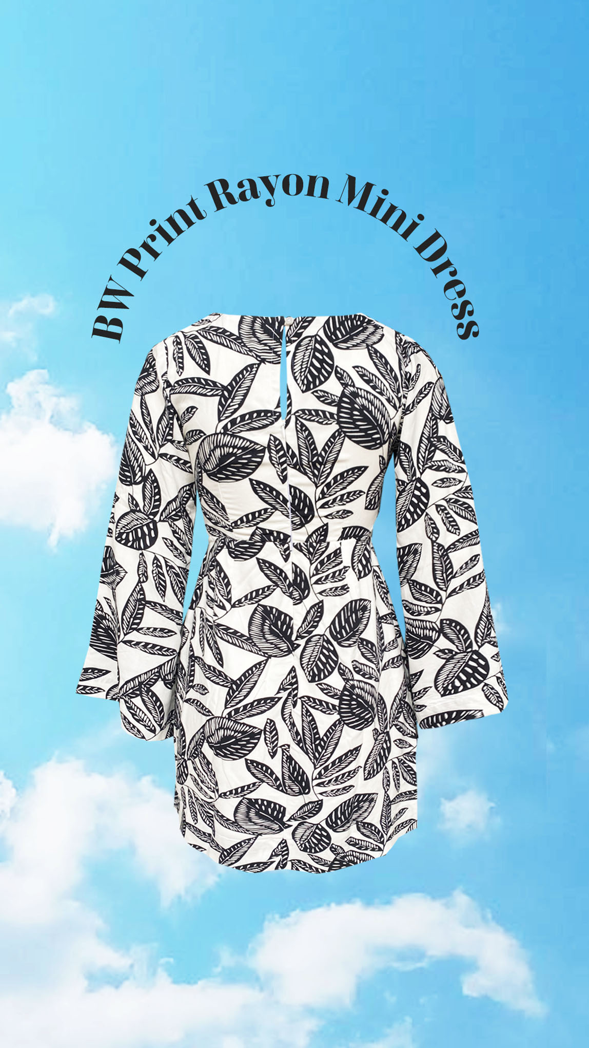 B&W Print Short Summer Dress 